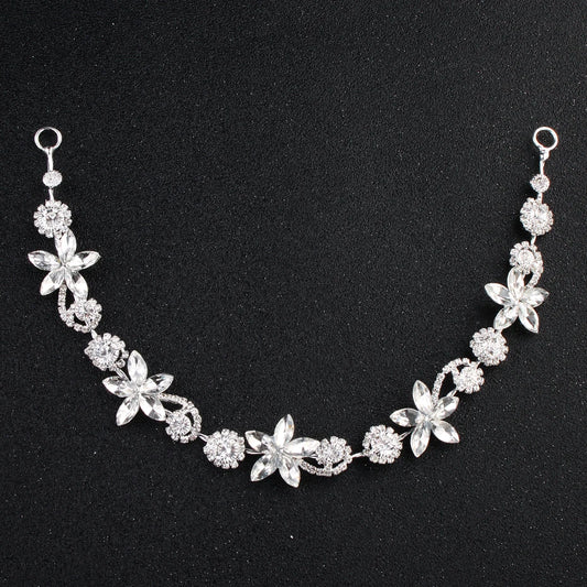 Bridal Wedding Hair Accessories Crystal Flower Pearl Headband for Women Hair Jewelry Party Bride Headpiece Bridesmaid Gift