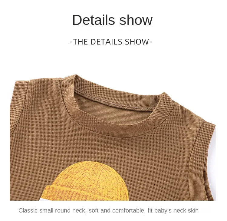 Summer New Children's Vest Set Boys Sleeveless Top Shorts Summer Two-piece Kids Clothing Vest T-shirt +shorts Pants 2pcs/set