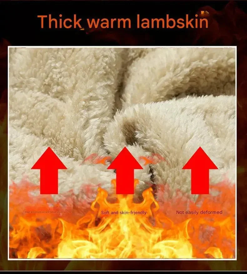 Winter Sweatwear Men Plush Thick Fleece Sweatpant Lambswool Thermal Trousers Casual Pants Waterproof Windproof Warm Cotton Pants