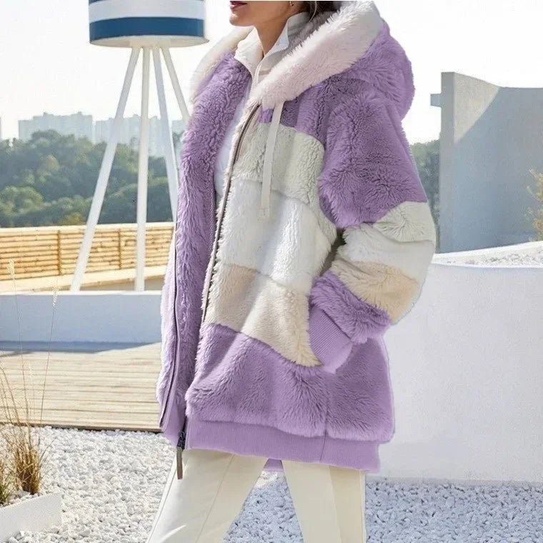 2025 Women's Warm Coats Jackets for Autumn Winter Long Jacket Warm Thick Fleece Faux Fur Coat Plush Teddy Woman Fur Coat Female