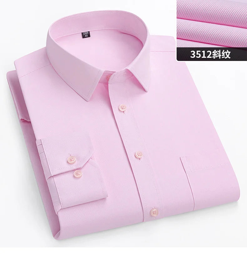 New Men's White Business Shirt Autumn Long Sleeve Leisure Plus Size Big 11XL 10XL 9XL Patchwork Black Yellow Social Dress Shirts