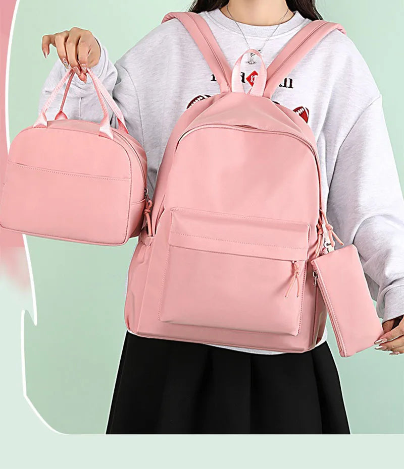 3pcs/Set My Melody Backpack with Lunch Bag for Teenagers Student School Bags Casual Comfortable Travel Set