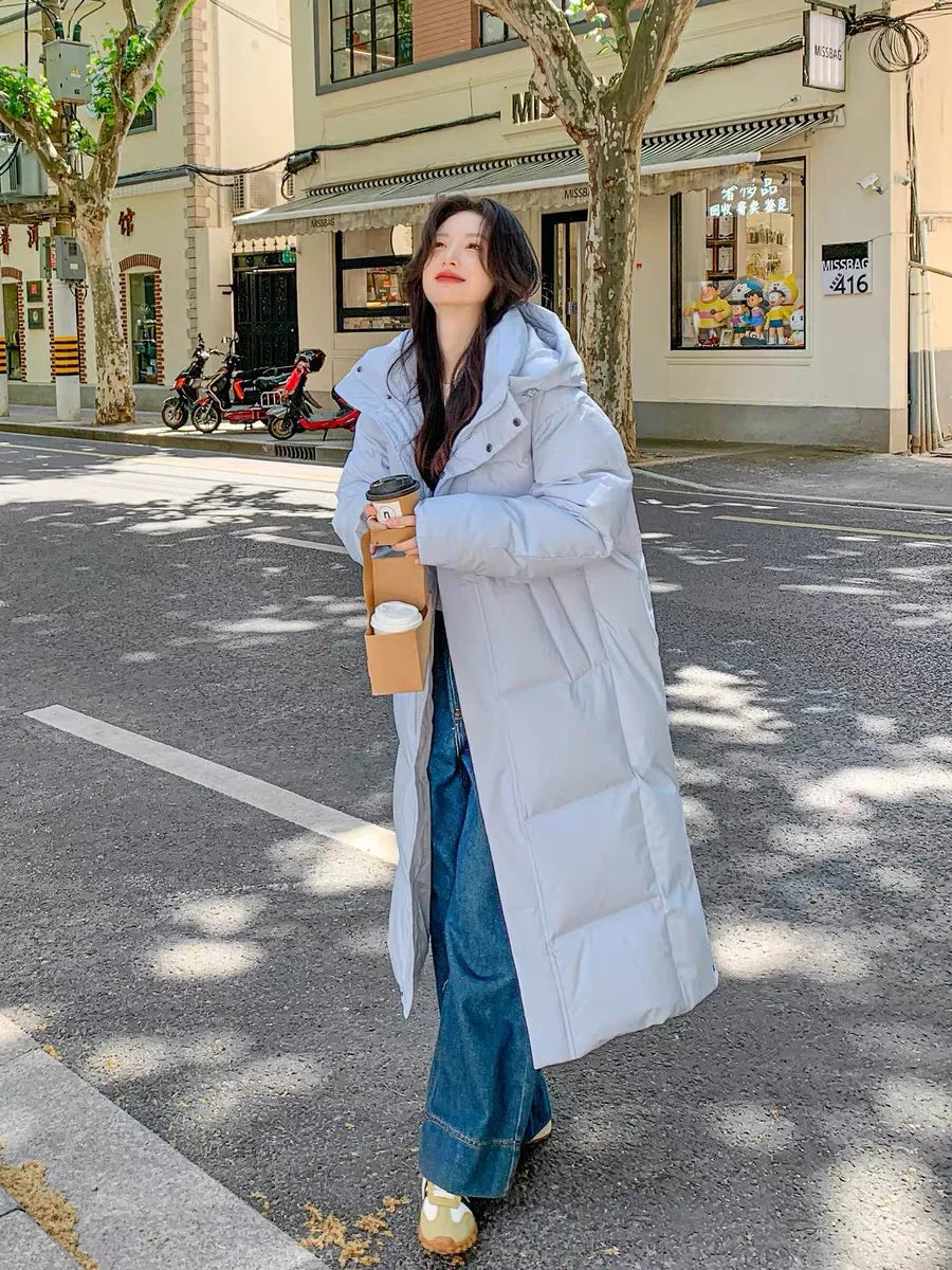 2025 Winter Women Jacket Coats Long Parkas Female Down Cotton Hooded Overcoat Thick Warm Jackets Windproof Casual Student Coat