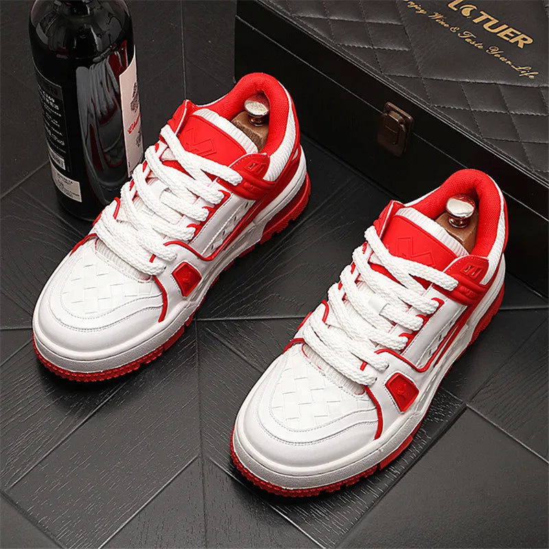 England Style Dress Wedding Party Shoes Fashion Designer Non-slip Leather Breathable Casual Business Men Sneakers T80