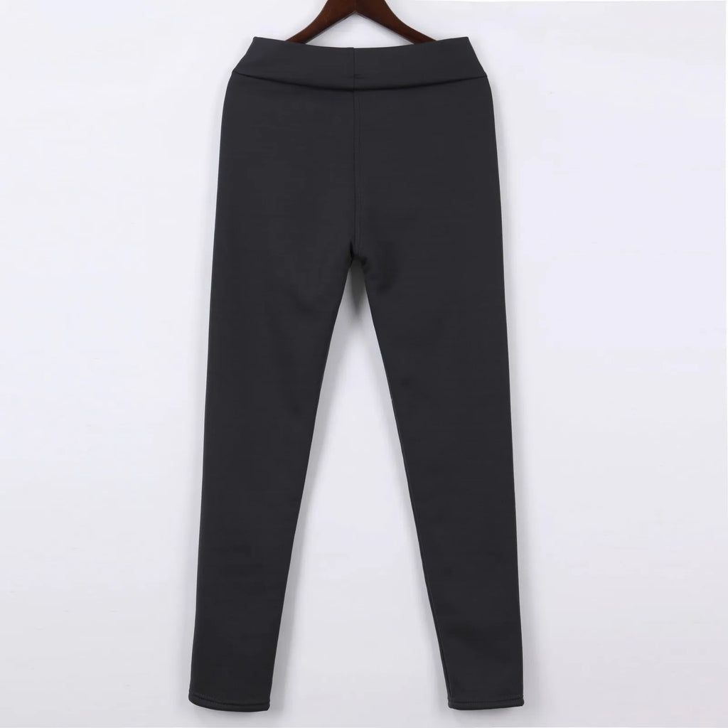 Autumn High-waisted Thickened Fleece-lined Women's Trousers Warm Cotton Wadded Leggings Outer Wear Wholesale