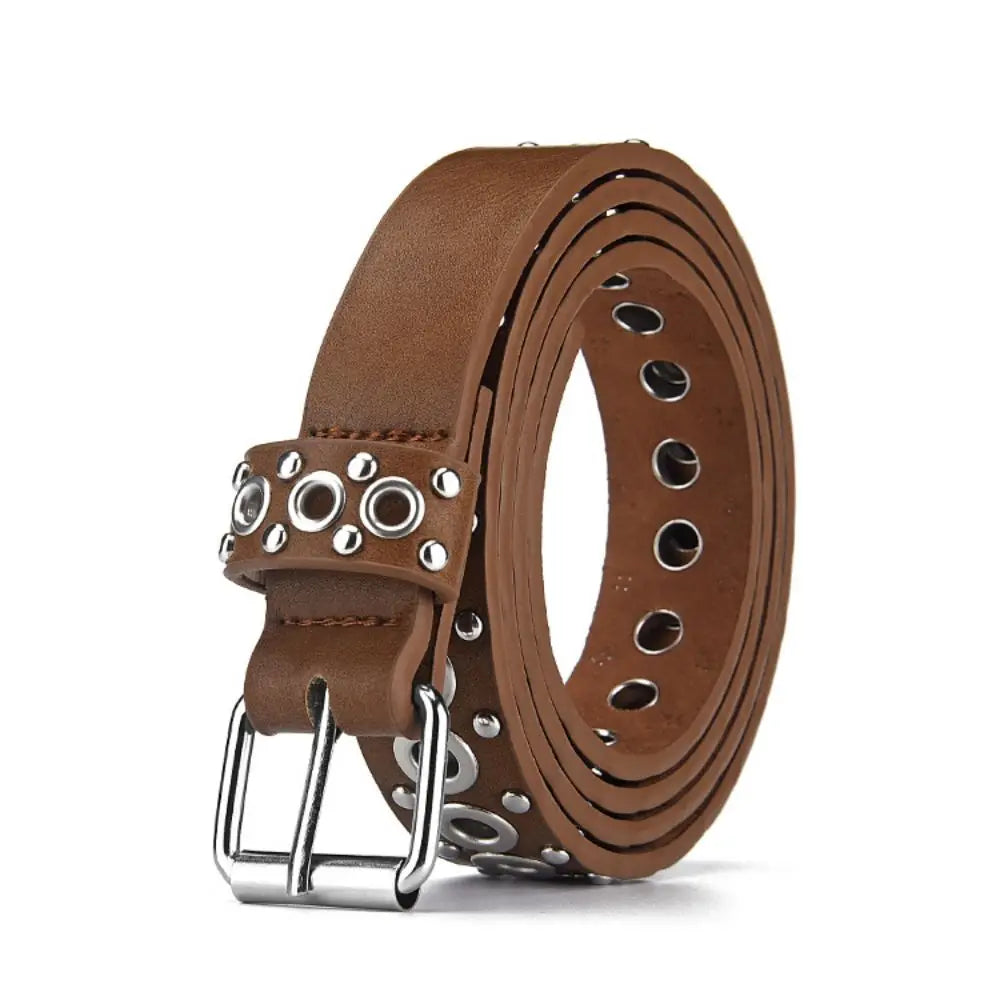 Women's Belt Fashionable Rivet Thin Belt Personalized Needle Buckle Belt Street Trend Punk HipHop Style Y2K Belt With Jeans Belt