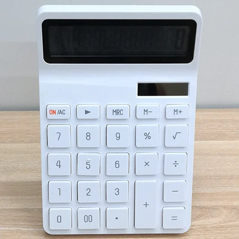 12-Digit Large LCD Display Calculator Standard Function Calculator with Solar & Battery Dual Power For Home Basic Desktop Office