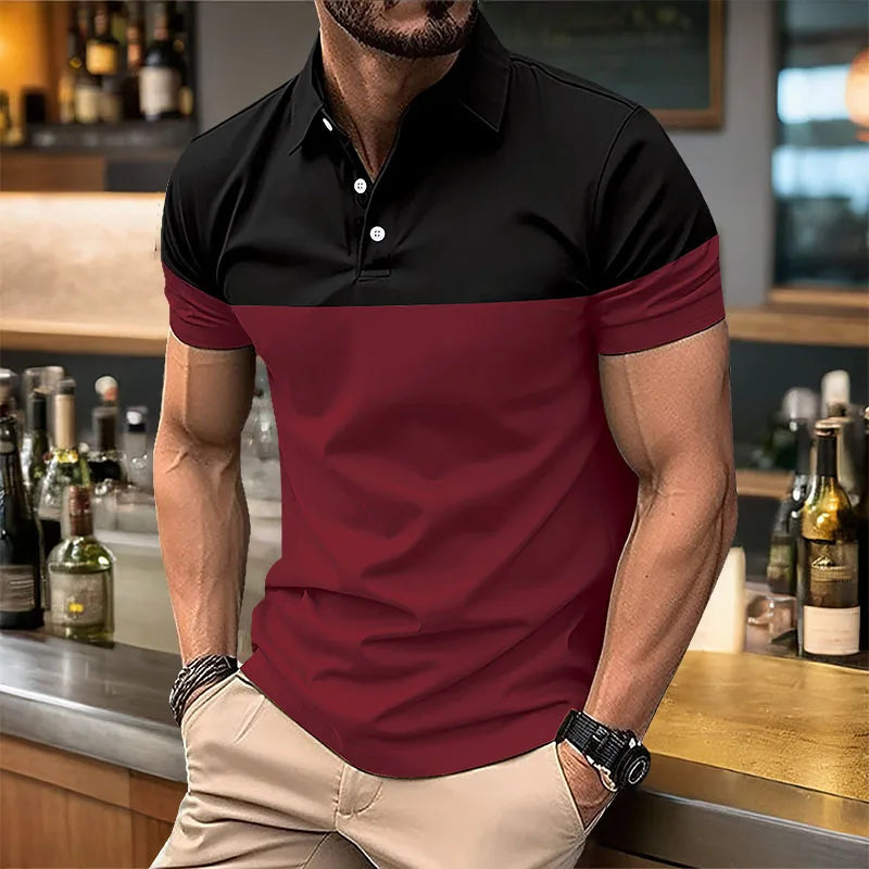 Summer Men's Short sleeved Polo Shirt Business Casual Collar T-shirt Plus Size Breathable Top European and American Plus size