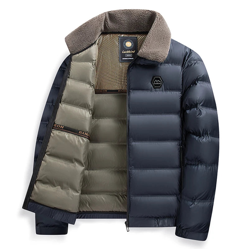 Big Collar 2026 New Winter Parkas Men Thicken Casual Outwear Slim Fit Outwear Waterproof Warm Stand Collar Outwear Coat