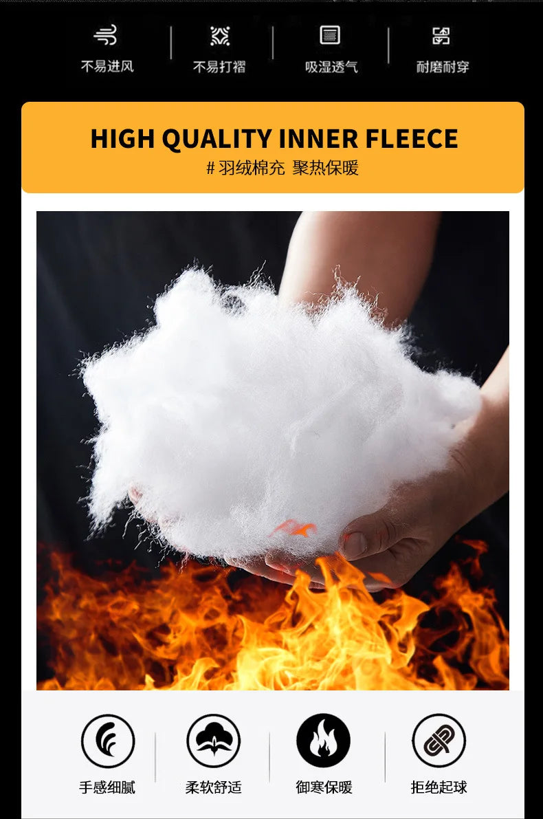 2025 Winter Warm Pants Men's Thicken Dowm Cotton Pants Outdoor Casual Joggers Pants Windproof Waterproof Thermal Trousers Male