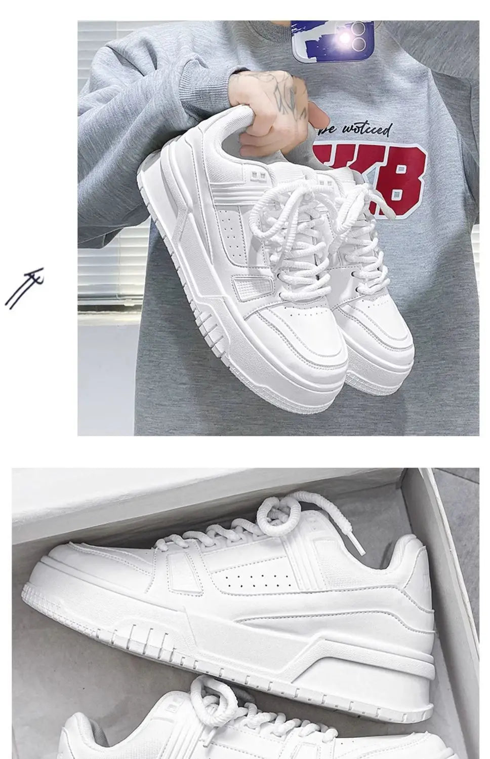 2025 New Fashion Trend Casual Shoes for Men pu Breathable Versatile Sports Shoes Low Top Comfortable Outdoor Board Shoes