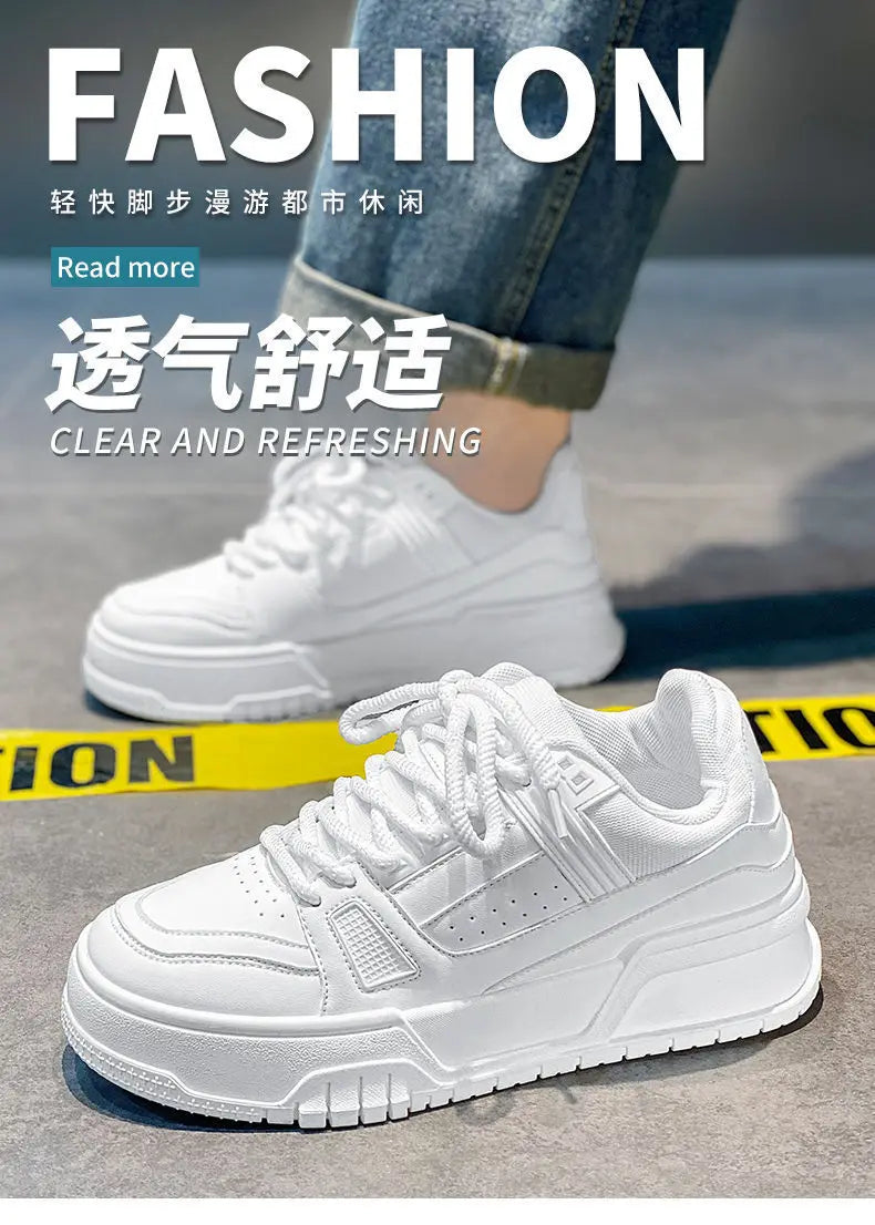 2025 New Fashion Trend Casual Shoes for Men pu Breathable Versatile Sports Shoes Low Top Comfortable Outdoor Board Shoes