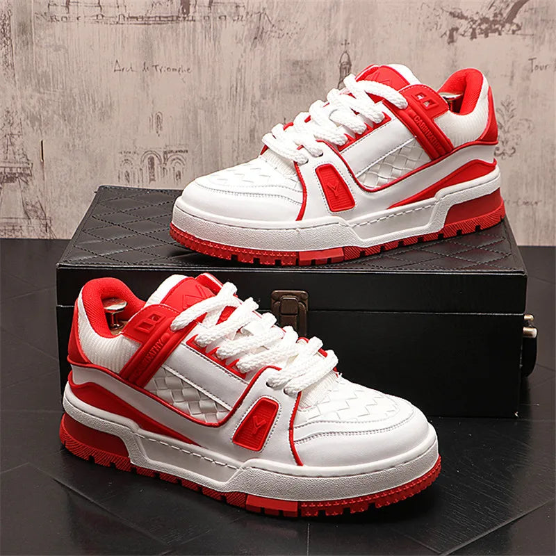 England Style Dress Wedding Party Shoes Fashion Designer Non-slip Leather Breathable Casual Business Men Sneakers T80