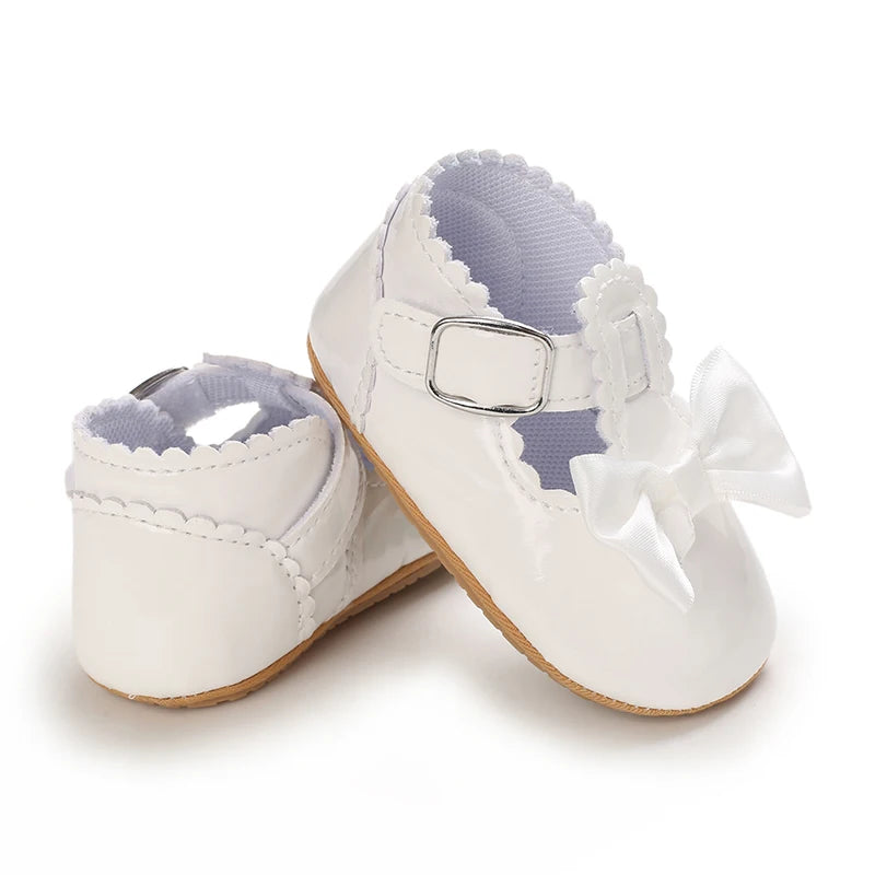 Cute White Lace Baby Girl Princess shoes  Baby Moccasins Moccs Shoes Bow Fringe Rubber Soled Non-slip Footwear Crib Shoes