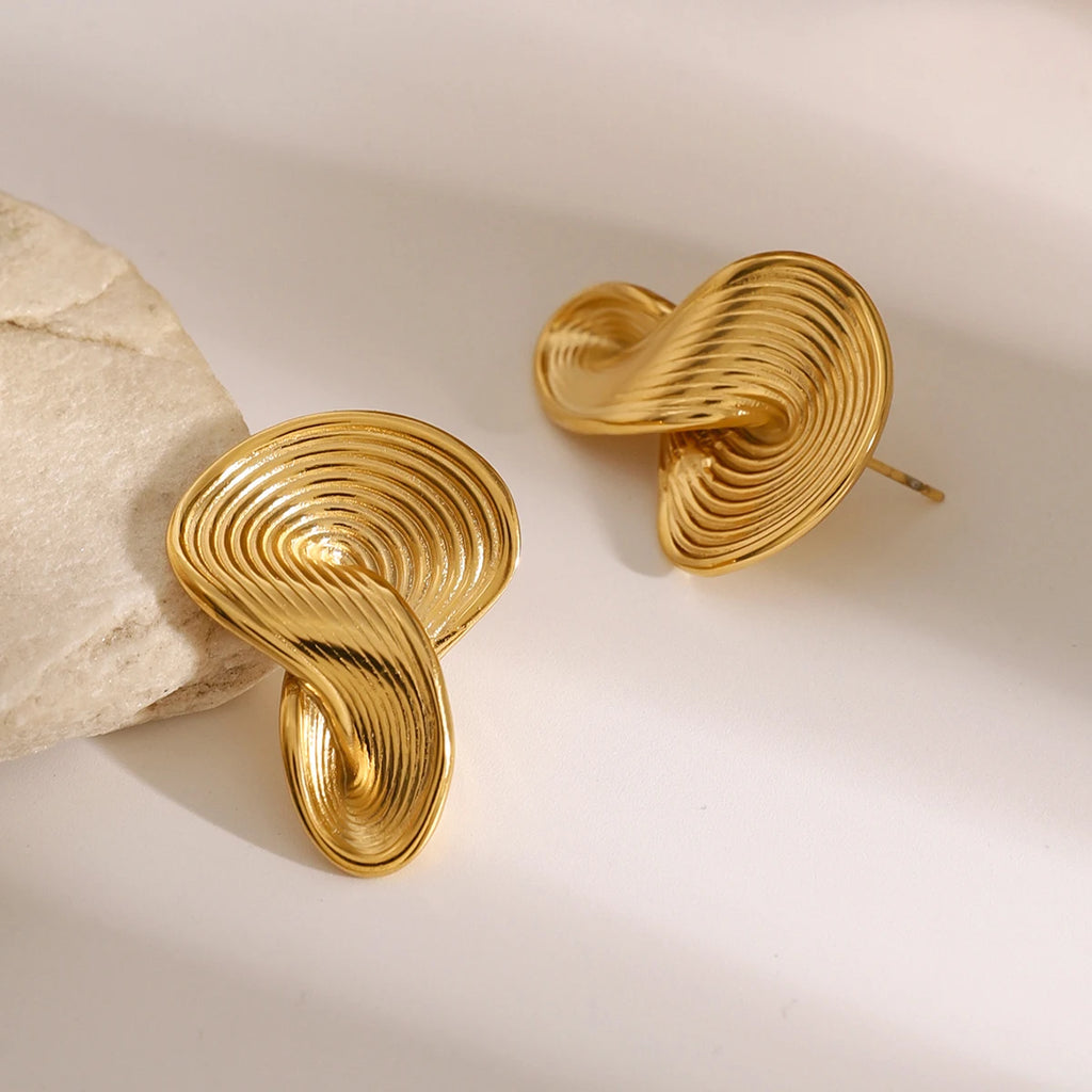 Uworld Twisted Ribbed Earrings Dainty Stud Earrings Knot Earrings Women's Accessories Gift for Her