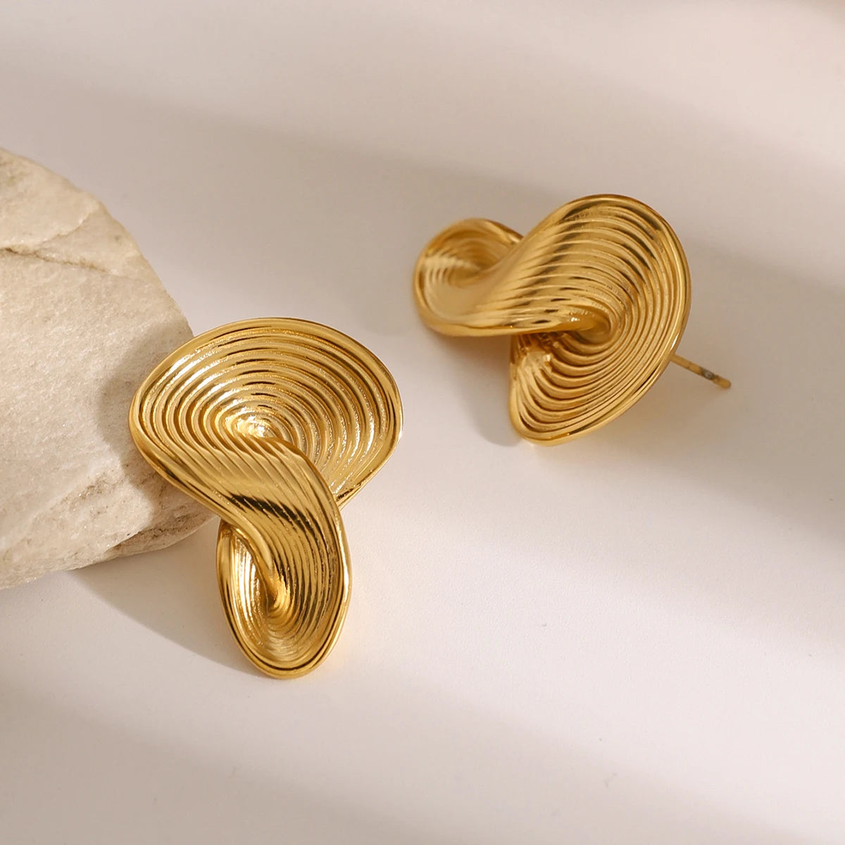 Uworld Twisted Ribbed Earrings Dainty Stud Earrings Knot Earrings Women's Accessories Gift for Her