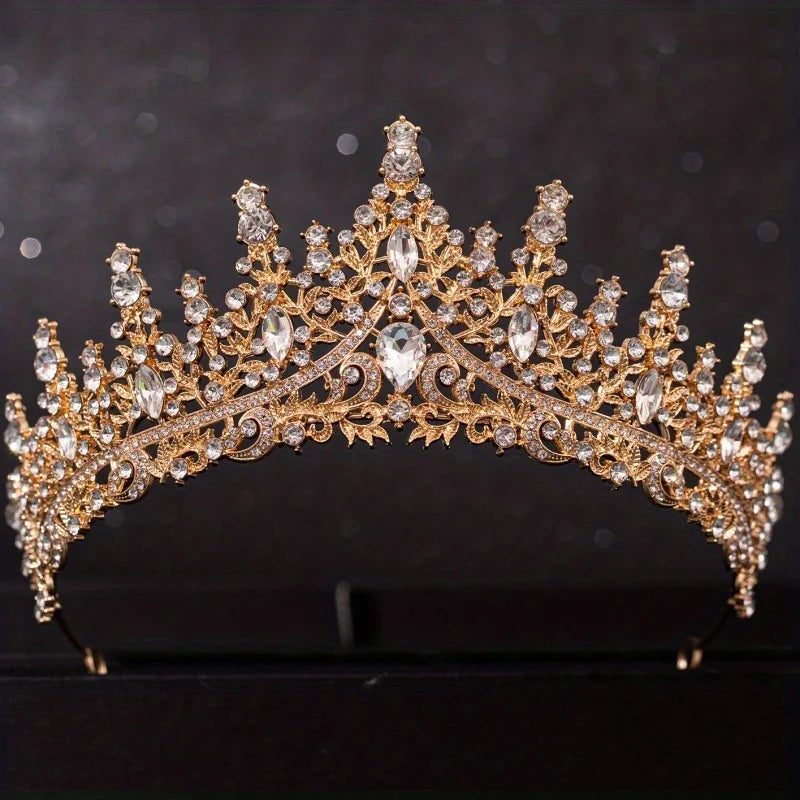 Baroque Crystal Tiaras And Crowns For Women Bride Rhinestone Prom Diadem Bridal Wedding Hair Accessories Jewelry Crown Tiara