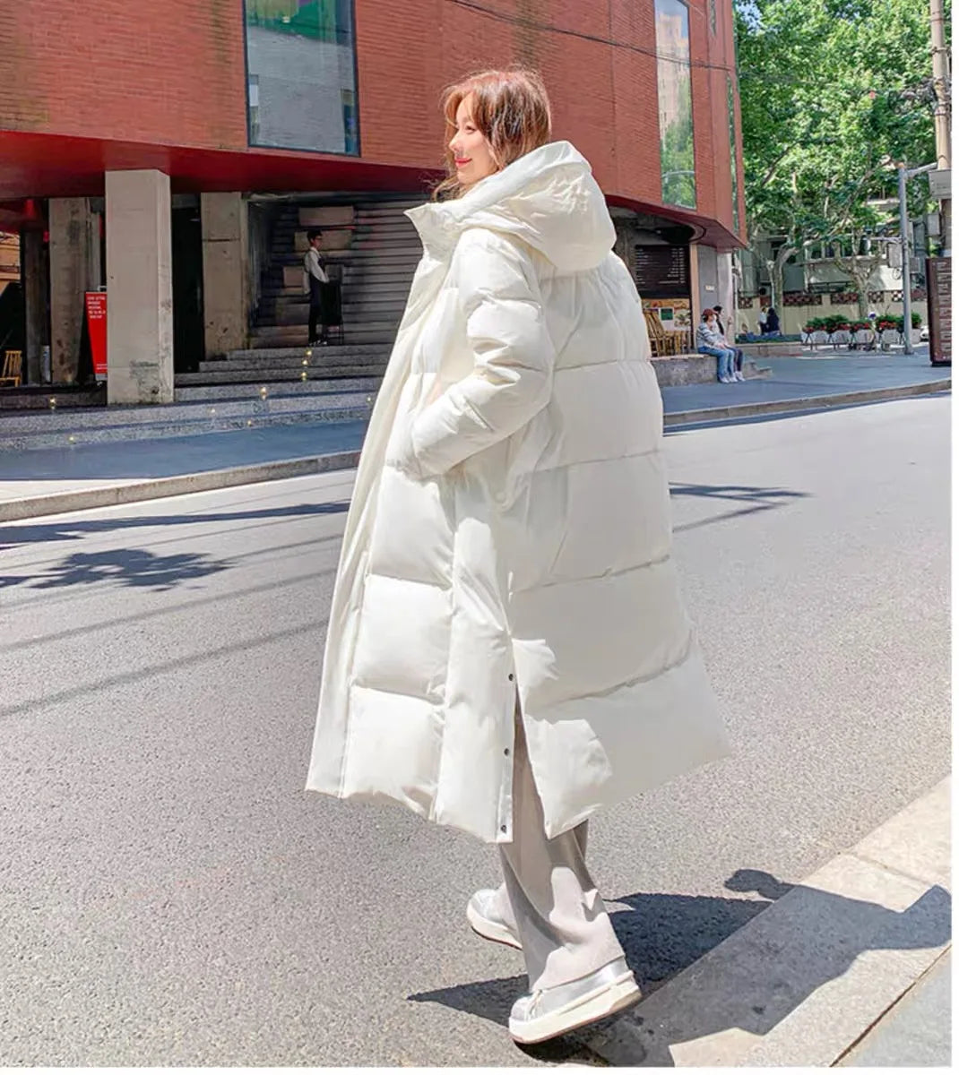 2025 Winter Women Jacket Coats Long Parkas Female Down Cotton Hooded Overcoat Thick Warm Jackets Windproof Casual Student Coat
