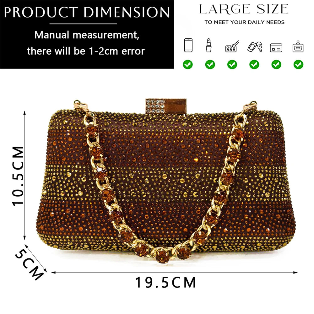Venus Chan 2024 Hot Selling INS Pointed-Toe Luxury Style High Heels Sandal With Bag Set in Gold Color For Wedding Party Women