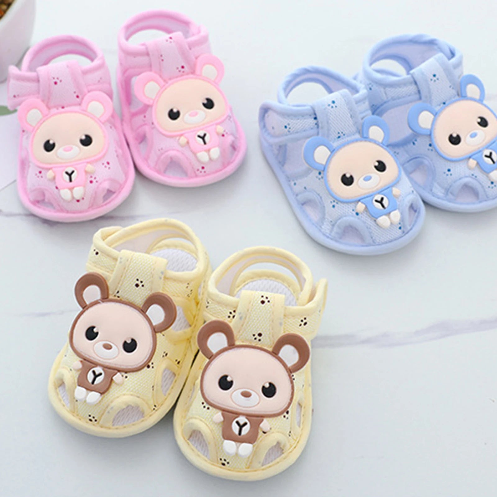 Baby Girls Boys Sandals Cute Flexible Non-slip Summer Flats First Walkers Toddlers Shoes for Casual Home Infants 0-15Months