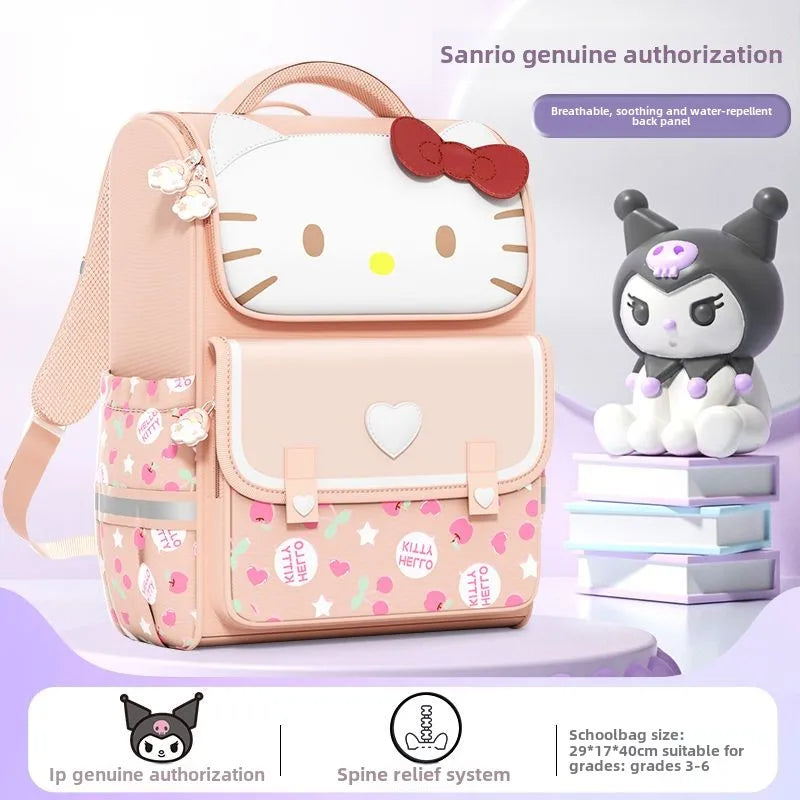Cute Sanrio cartoon My Melody Kuromi Hello Kitty backpack Student large capacity spine protection and burden reduction backpack