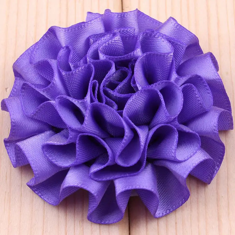 10PCS 5.5CM  Satin Artificial Lace Fabric Wedding Dress  Chiffon Flowers Bride Clothes Headwear Decoration