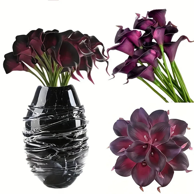 5PCS Artificial Flowers Calla Lily Faux PU Fake Flowers for Weddings Photography Props DIY Bridal Bouquets Home Room Party Decor