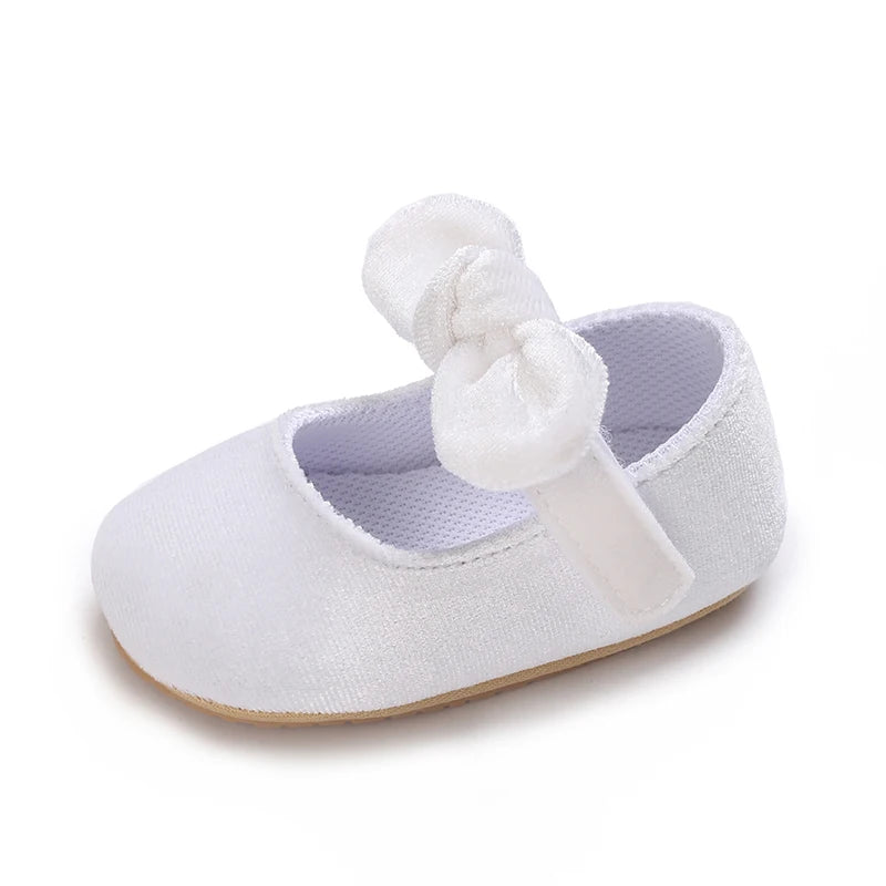 Cute White Lace Baby Girl Princess shoes  Baby Moccasins Moccs Shoes Bow Fringe Rubber Soled Non-slip Footwear Crib Shoes