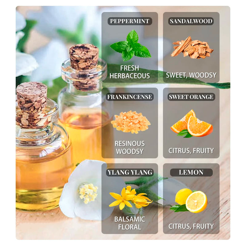 30ML Pure Jasmine Rose Mint Lavender Vanilla Essential Oil for Diffuser, Humidifier, Massage, Skin Hair Care, Soap Candle Making