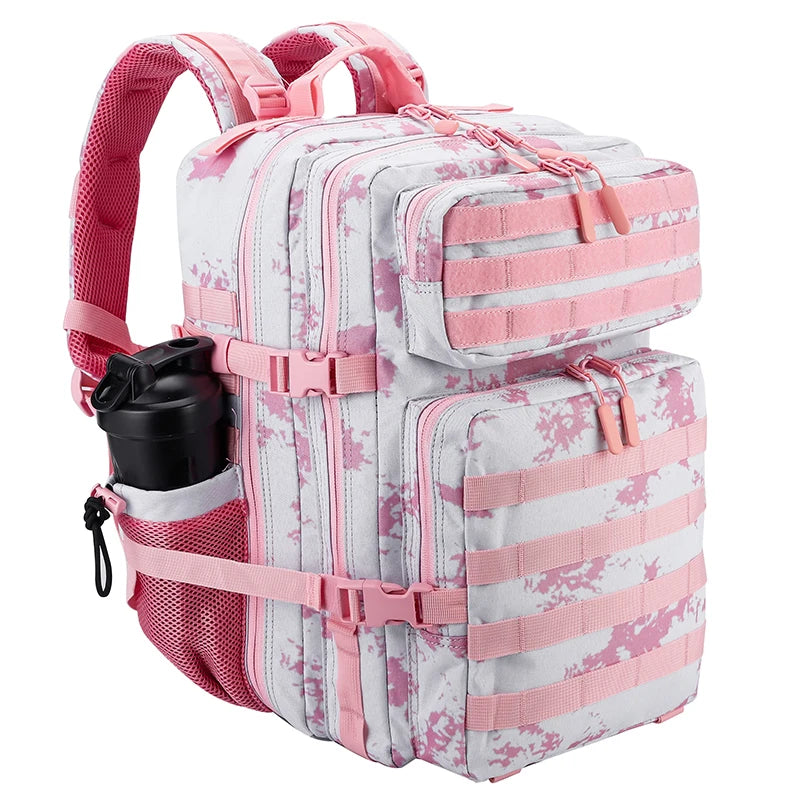 LHI 45L/35L/25L Tactical Backpack for Men and Women Waterproof Athlete Gym Outdoor Bag Travel Hiking Rucksack with Bottle Holder