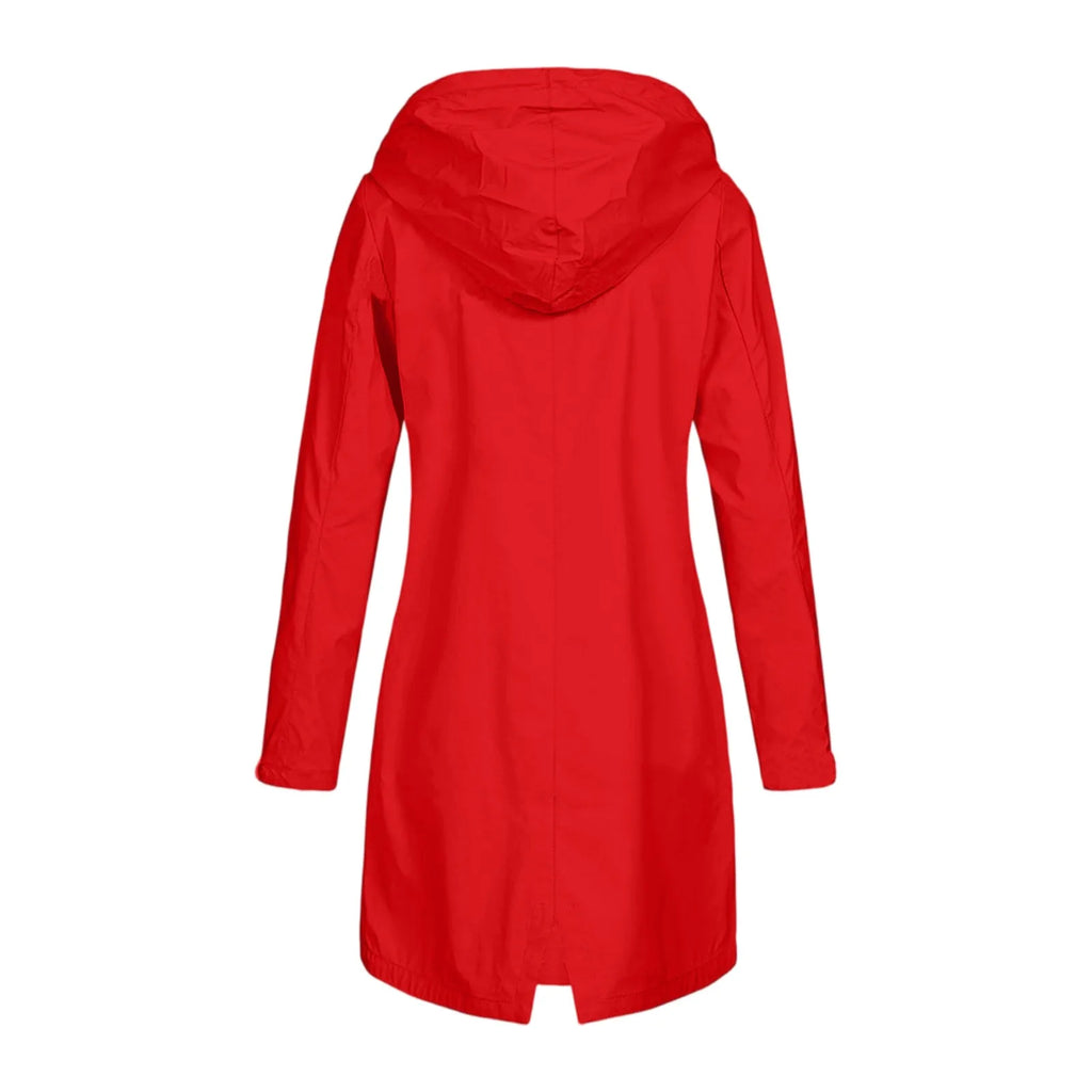 2025 New Long-sleeved Raincoat Zipper Women's Jacket Outdoor Hooded Mountaineering Jacket Waterproof and Windproof Coats