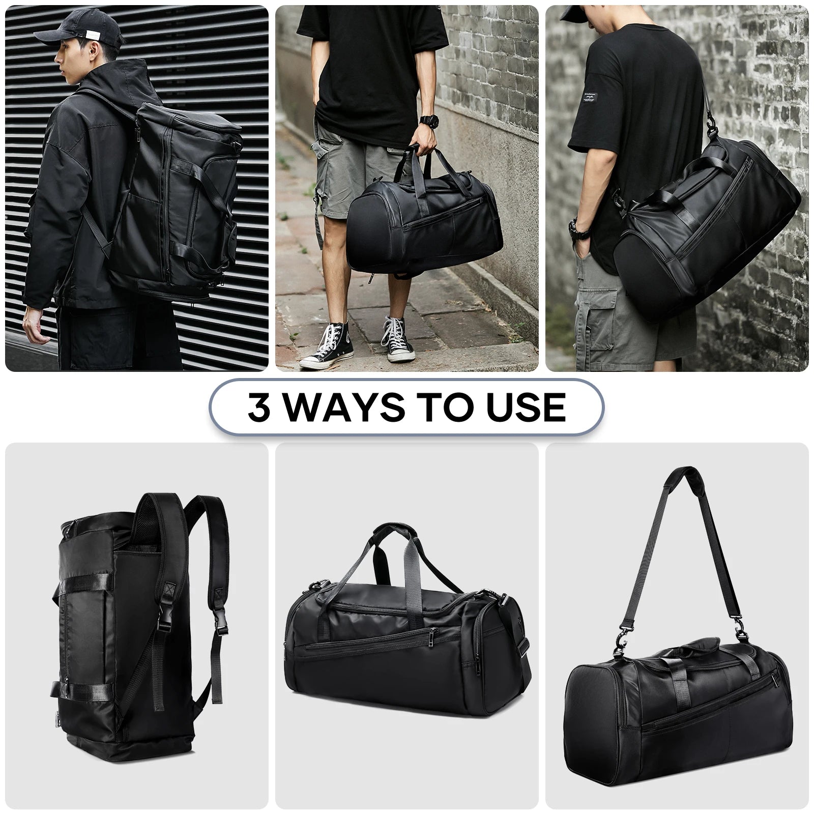 Trendy Large Capacity Short Distance Travel Bag, Portable Dry Wet Separation Sports Backpack Gym Yoga Shoulder Bag, Storage Bag