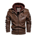 Winter Men's Leather Jacket High-quality Plush Thick Men Motorcycle Jacket Street Fashion Mens Hooded Coats Men Clothing 3XL