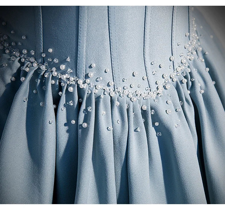 BeitifuBaby Palace Style Women's Evening Dresses Light Luxury Satin Lace-up Slimming Banquet Ball Gown Skirt Prom Dress Vestidos