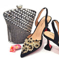 2024 Gold New Shoes For Women Designer Pointed-Toe Luxury Wedding Peach Color Hollowed Out Design Bag and Shoes Matching Set