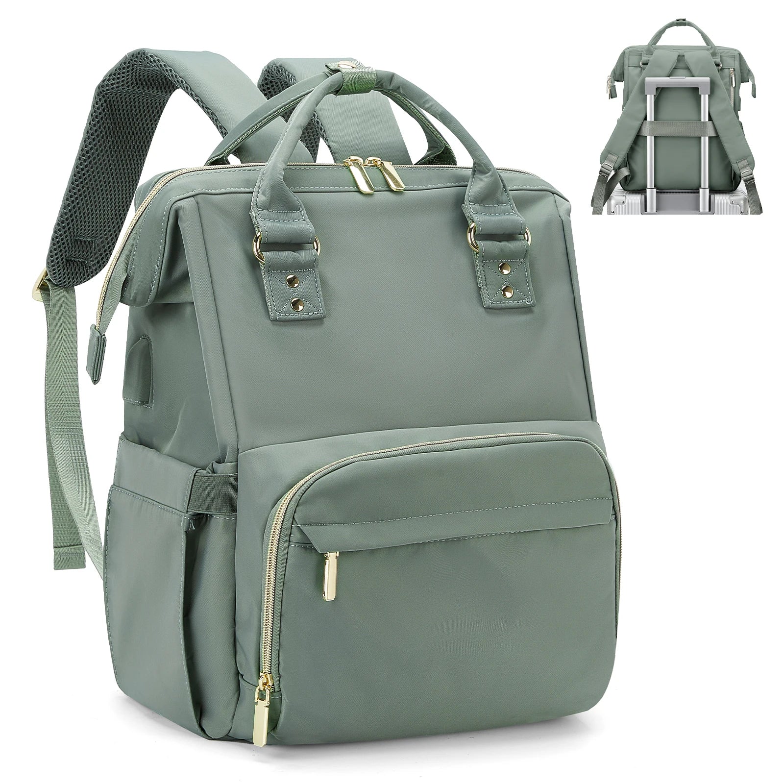 Travel Backpack for Women Men 14 Inch Laptop Bag, Large Waterproof Stylish Vintage Daypack for College Work Executive Backpack