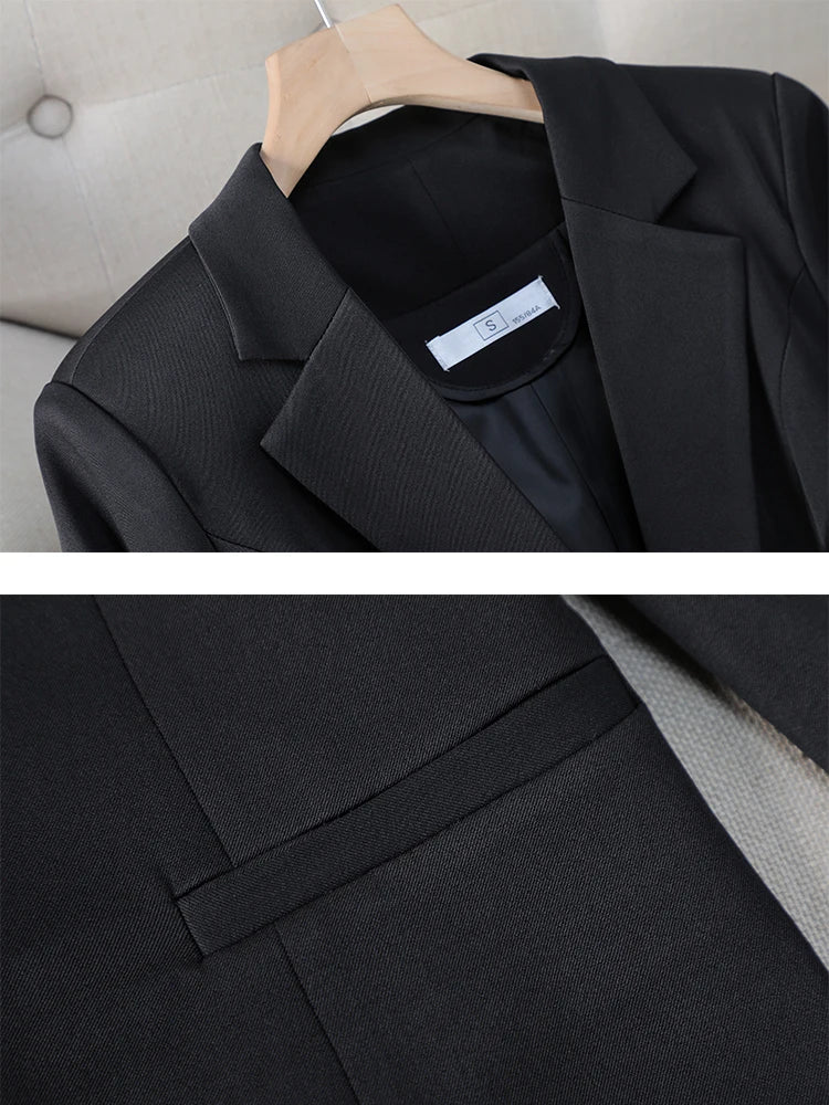 Office Ladies Blazer Women Jacket Apricot Green Black Long Sleeve Single Button Female Business Work Wear Slim Formal Coat
