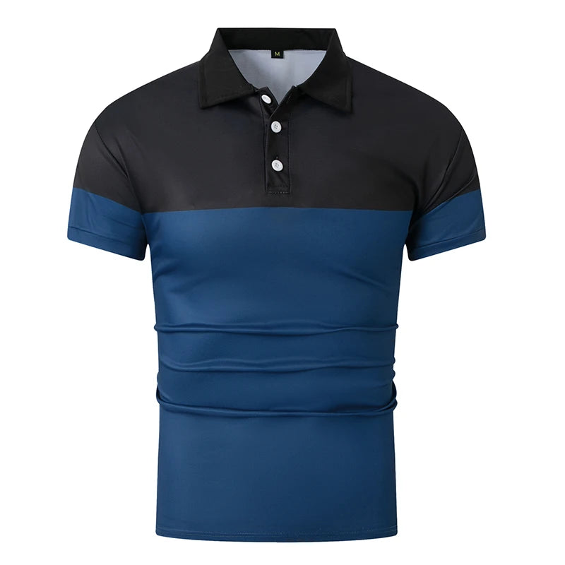 Summer Men's Short sleeved Polo Shirt Business Casual Collar T-shirt Plus Size Breathable Top European and American Plus size