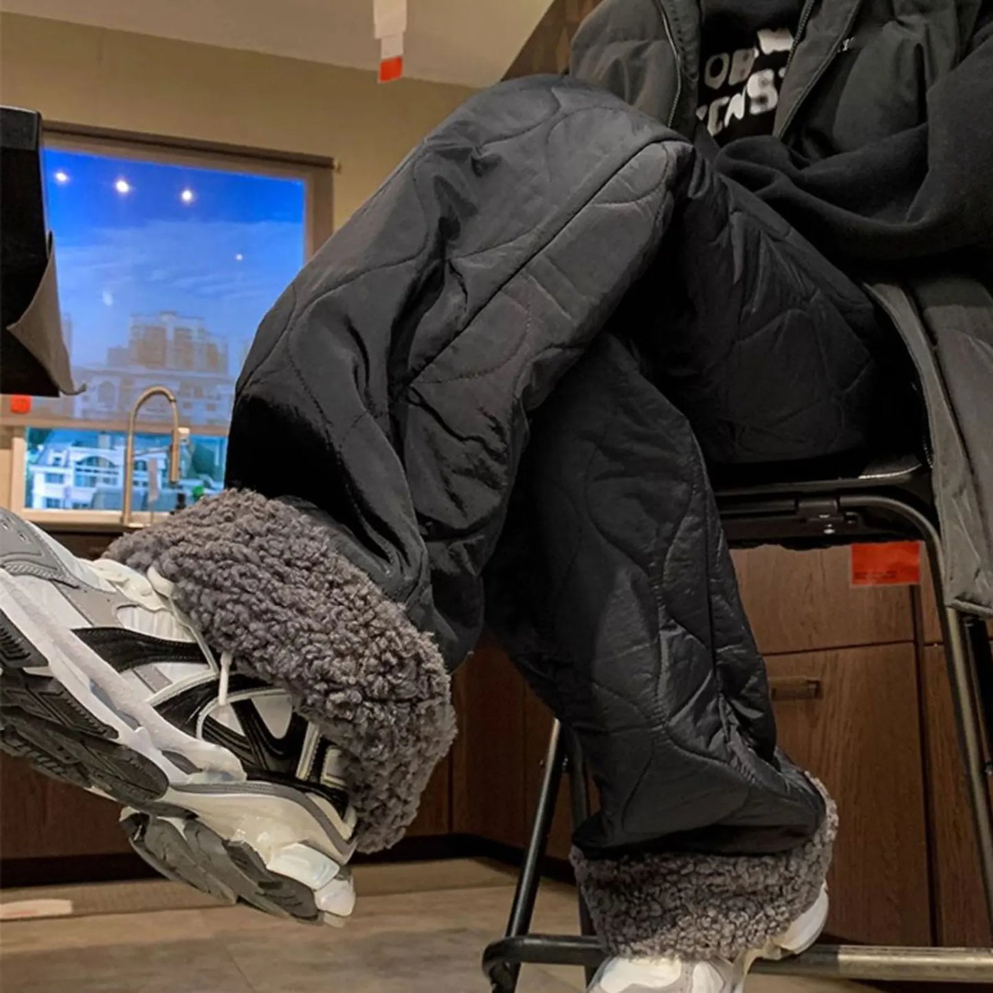 Winter Down Pants Fleeces Lines Windproof Women High Waist Warm Trousers Ultra Warm Water Repellent Loose Trousers 2025