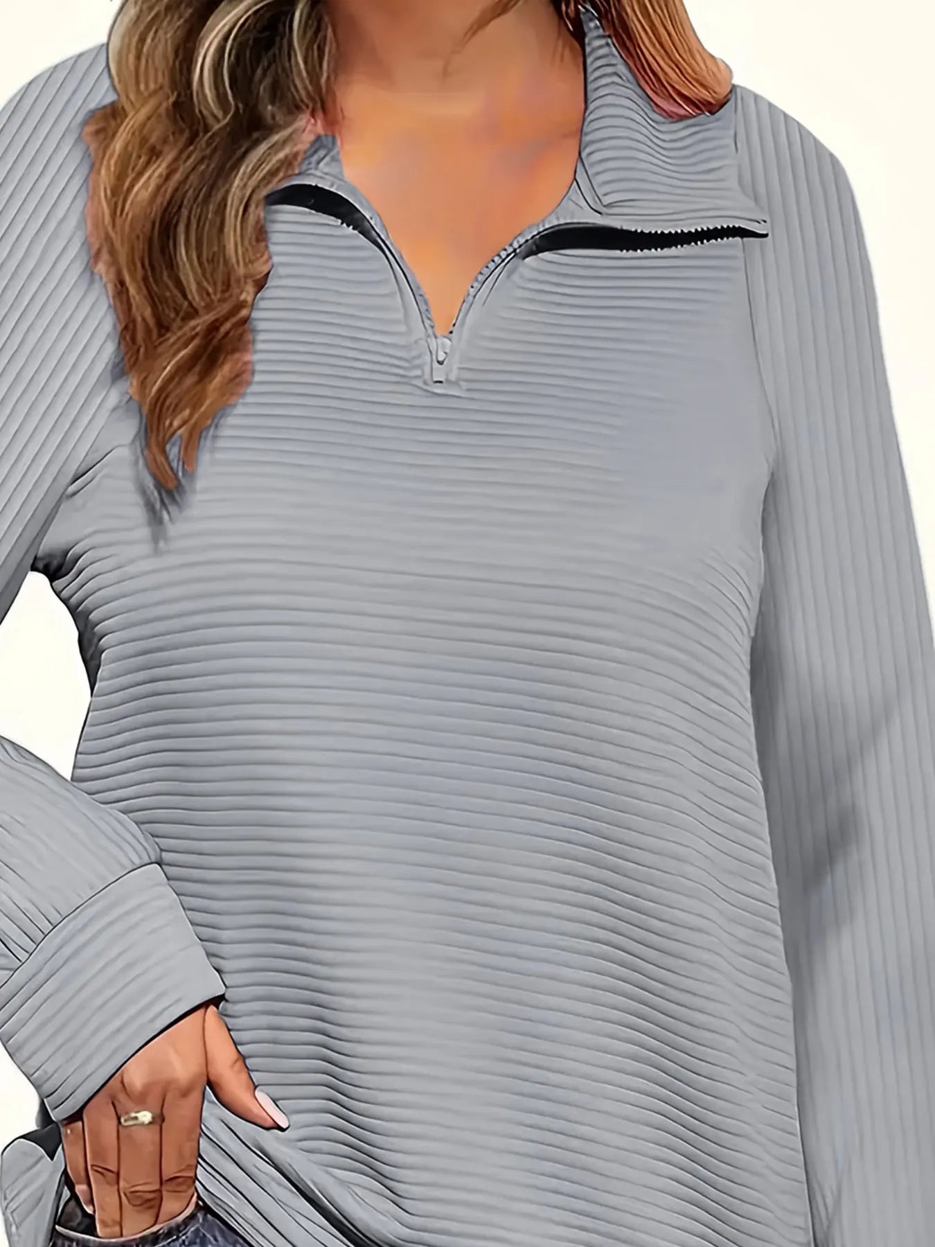 Women Plus Size Spring And Autumn Knitted Shirt