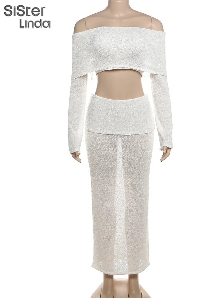 Sisterlinda Summer Release Junior Sexy Floor-Length High Street Skirt Suit W24S52557 Girl White Waist Exposure Fishtail Skirt