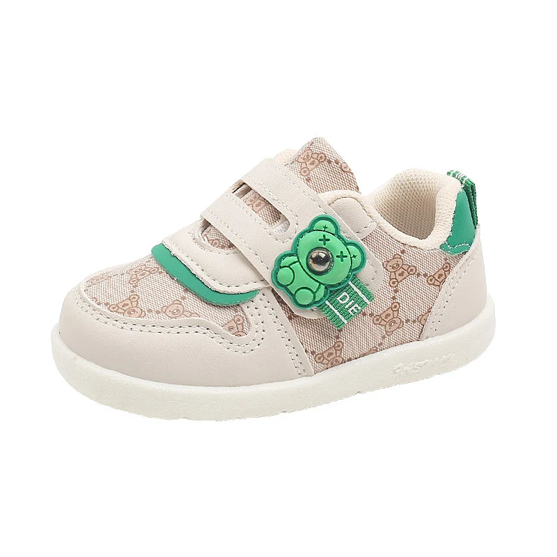 1 pairs Baby Shoes Spring New Baby Soft Sole Versatile  kid's Walking Shoes Little Bear Girls Sports Shoes Cartoon Casual Shoes