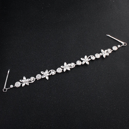 Bridal Wedding Hair Accessories Crystal Flower Pearl Headband for Women Hair Jewelry Party Bride Headpiece Bridesmaid Gift