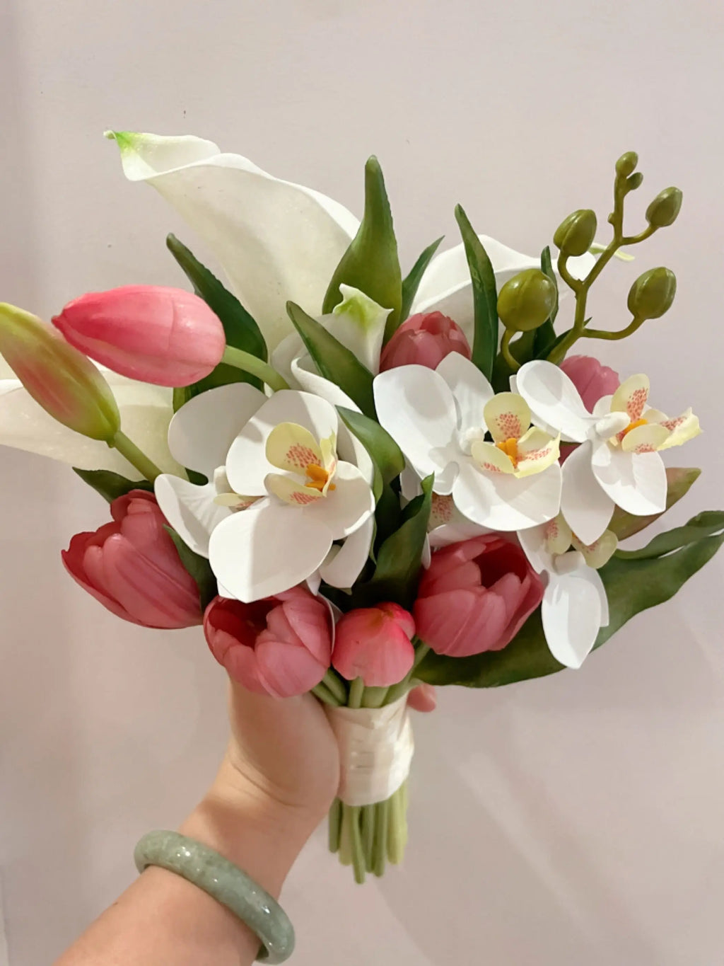Wedding Bouquet Bridal Artificial Silk Flowers Foam Roses Bouquet Lace Decoration Natural Wedding Flowers