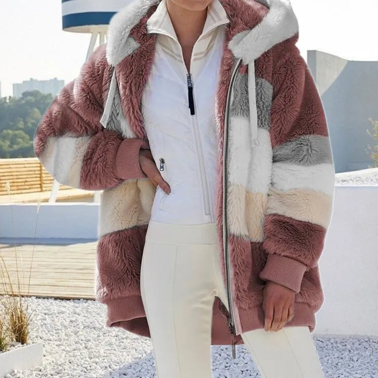 2025 Women's Warm Coats Jackets for Autumn Winter Long Jacket Warm Thick Fleece Faux Fur Coat Plush Teddy Woman Fur Coat Female