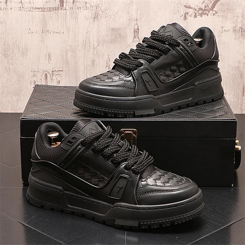 England Style Dress Wedding Party Shoes Fashion Designer Non-slip Leather Breathable Casual Business Men Sneakers T80