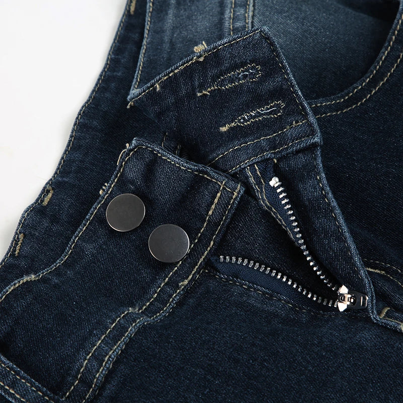 Cuteandpsycho Fashion Low Waisted Washed Flared Jeans Button Harajuku Aesthetic Pants Streetwear Basic Slim Pockets Y2K Bottoms