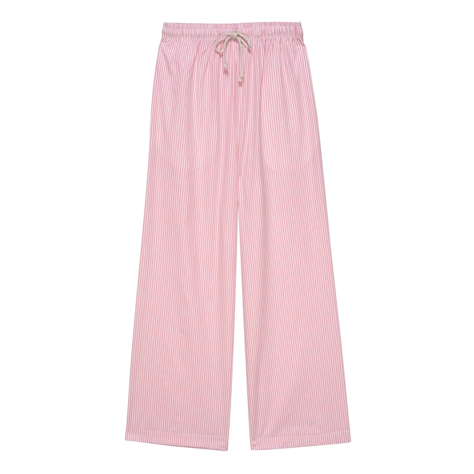 Combhasaki Women Y2K Aesthetic Wide-Leg Pants Stripe Drawstring High Elastic Waist Trousers Spring Fall Retro Sweatpants Bottoms