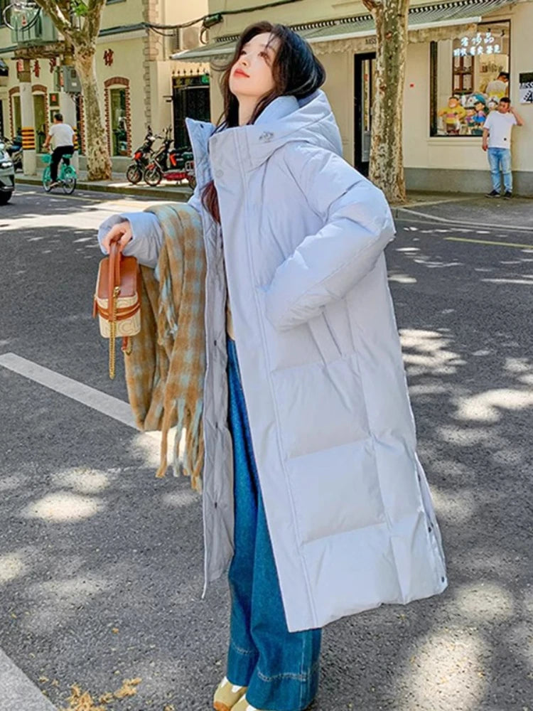 2025 Winter Women Jacket Coats Long Parkas Female Down Cotton Hooded Overcoat Thick Warm Jackets Windproof Casual Student Coat