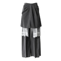ZMEENNA Gray Stripe Patchwork Skirt Gauze Pants 2 Piece Sets For Women 2025 Spring Fashion Female New Elegant Pants ZM616